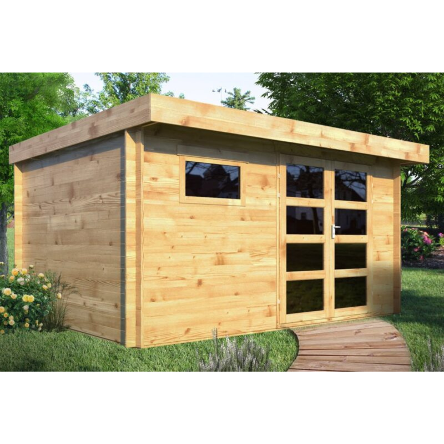 Abri de Jardin Bois moderne – 13 m2 – Qualité Supérieur – Prix usine – DESTOCKAGE