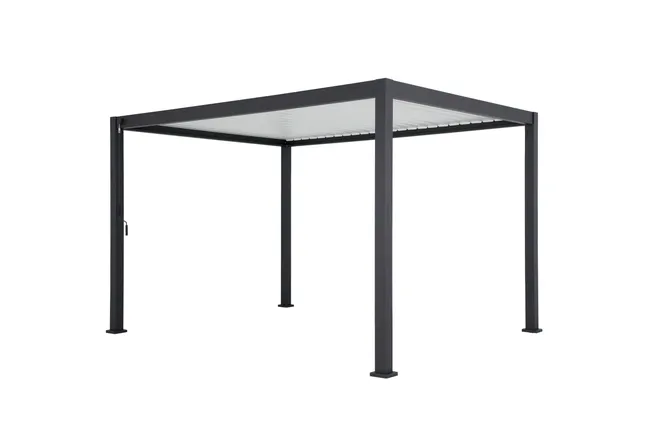Pergola bioclimatique autoportante Prima, aluminium gris anthracite 12m² – Image 8