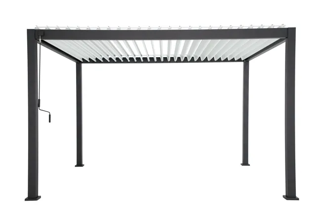 Pergola bioclimatique autoportante Prima, aluminium gris anthracite 12m² – Image 6