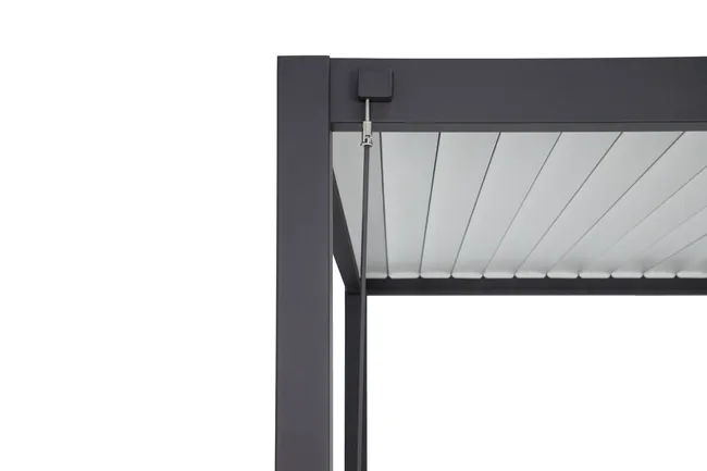 Pergola bioclimatique autoportante Prima, aluminium gris anthracite 12m² – Image 2