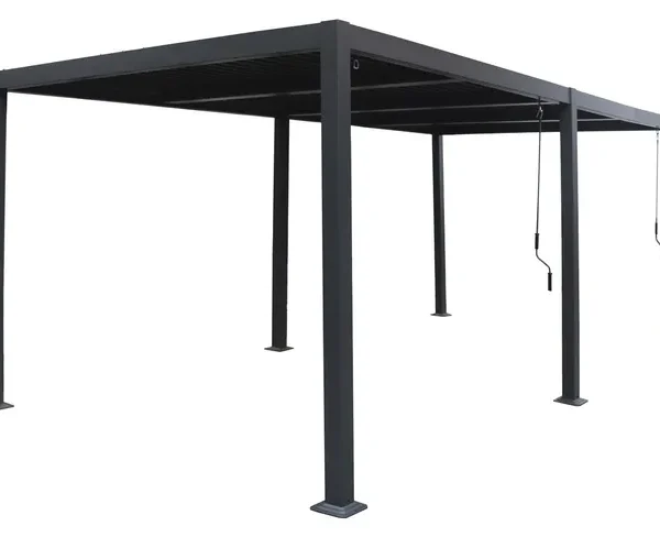 Pergola bioclimatique "Windsor" en aluminium - 3 x 6 m - Gris