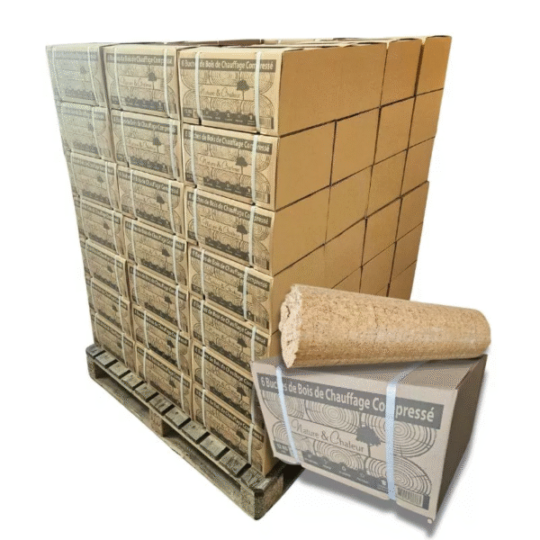 Bois densifié Confort — Palette 960 kg — Feuillus et résineux