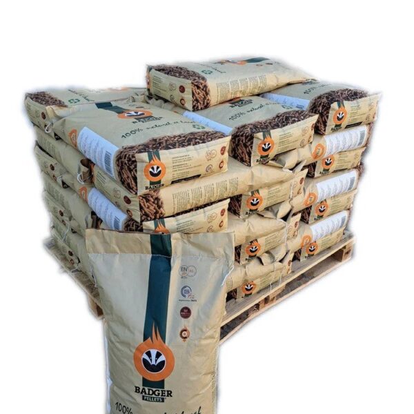 Granulés de bois BADGER — 1/2 Palette 36 sacs 15 kg