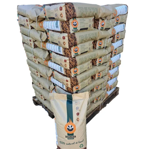 Granulés de bois BADGER — Palette 65 sacs 15 kg
