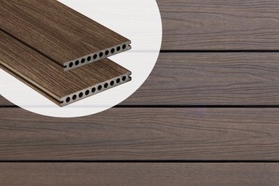 Lame de terrasse composite PuraShield Ipe 2,3 x 21 cm — alvéolaire