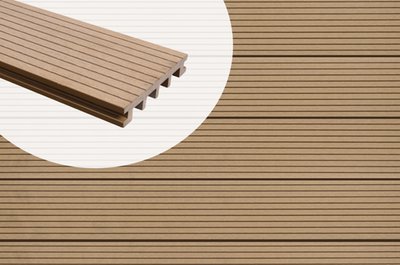 Lame de terrasse composite massif Timmdek The Andes — Sable 2,3 x 14 cm