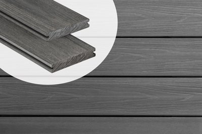 Planche de terrasse composite solide PuraShield Dark Grey 2,3 x 13,8 cm