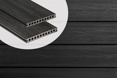 Lame de terrasse composite PuraShield Noir Ebène 2,3 x 21 cm — alvéolaire
