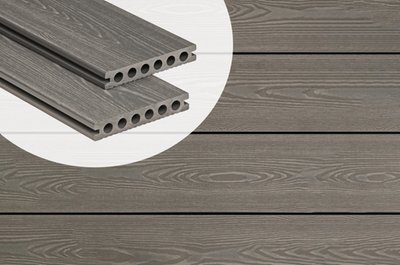 Lame de terrasse composite alveolaire StignoPro Slate Grey 2,2 x 14 cm