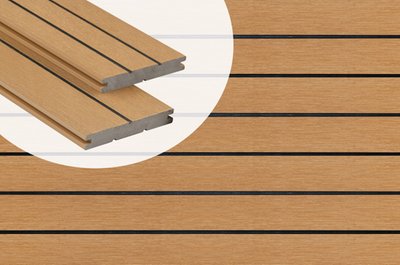 Lame de terrasse composite massive PuraDock Cedar 2,2 x 14,6 cm