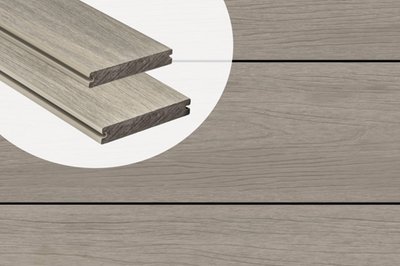 Planche de terrasse composite solide PuraShield Light Grey 2,3 x 13,8 cm