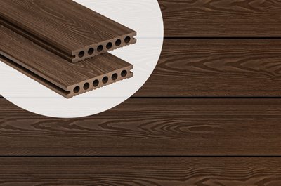 Lame de terrasse composite alveolaire StignoPro Walnut 2,2 x 14 cm