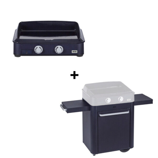 Pack plancha gaz Enosign 65 Bleu Navy + chariot — ENO